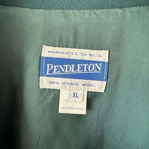 Pendleton Vintage Women’s Virgin Wool Jewel Evergreen Oversized Mock Neck Bomber - Picture 4 of 13